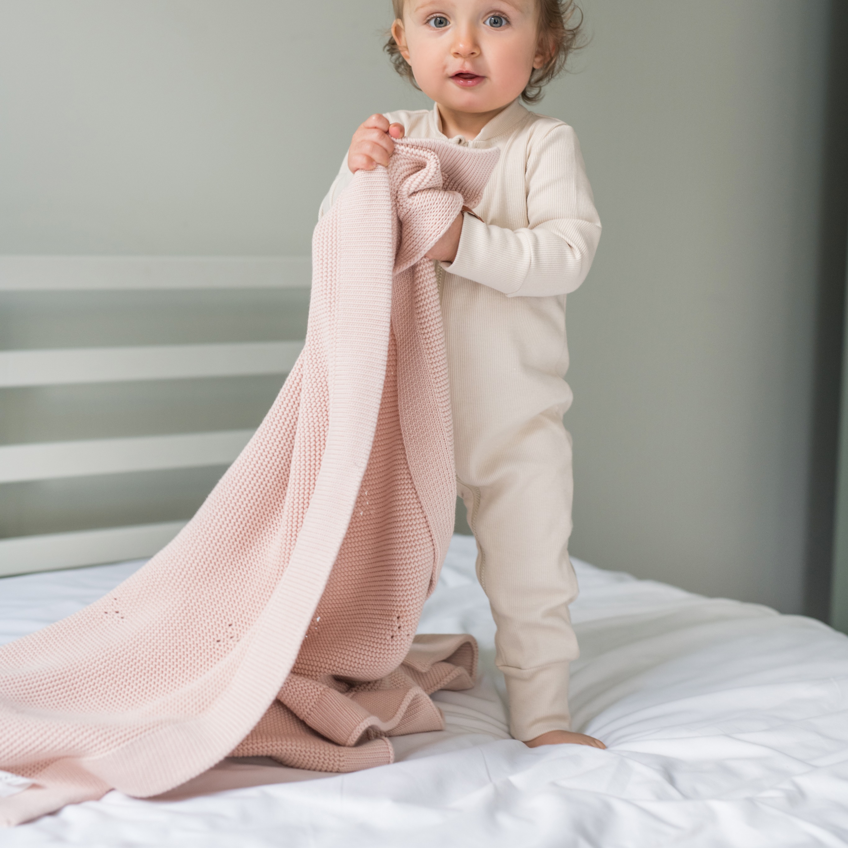 Poofi, Kocyk bawełniany Paris - brzoskwiniowy