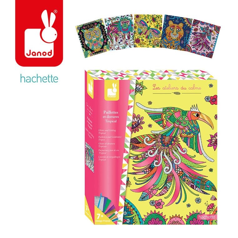 Janod, Zestaw kreatywny Brokat i blask Tropikalna dżungla