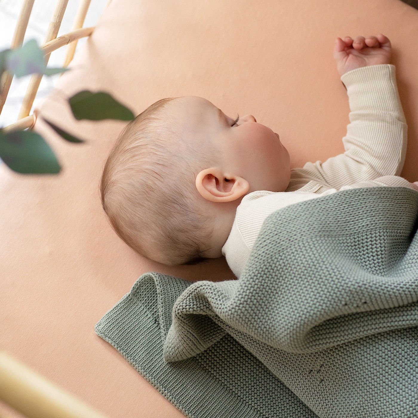 Poofi, Prześcieradło Organic&Color 60x120 - morela