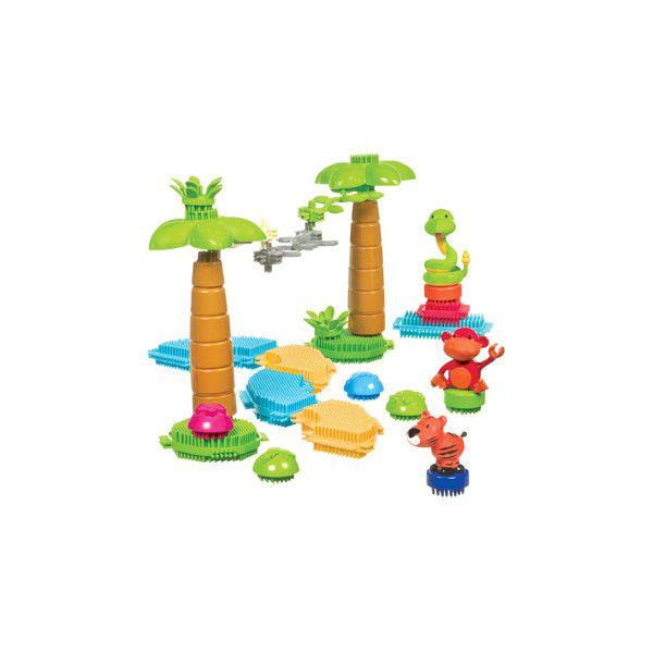 Klocki jeżyki - zestaw dżungla - 58 elementów