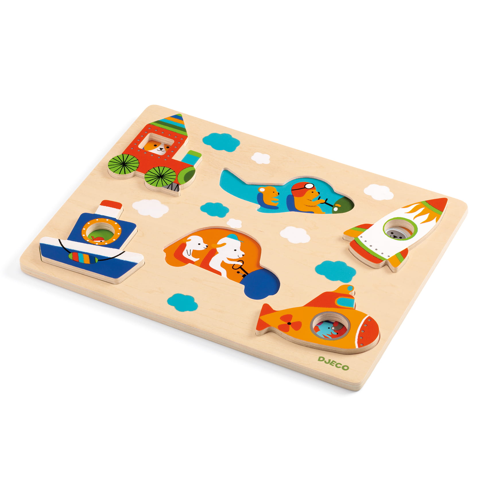 Djeco, Drewniane puzzle Pojazdy Djeco, Drewniane puzzle Pojazdy