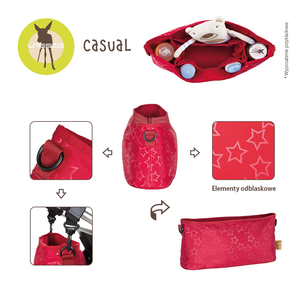 Lassig, Casual Label Organizer do Wózka Reflective Star flaming Lassig, Casual Label Organizer do Wózka Reflective Star flaming