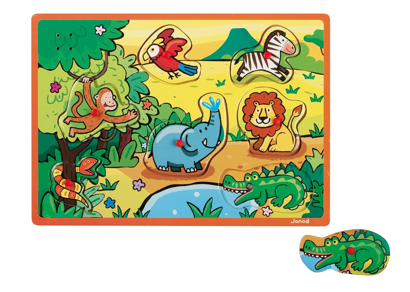 Janod, puzzle z dźwiękami - dżungla - Janod, puzzle z dźwiękami - dżungla -