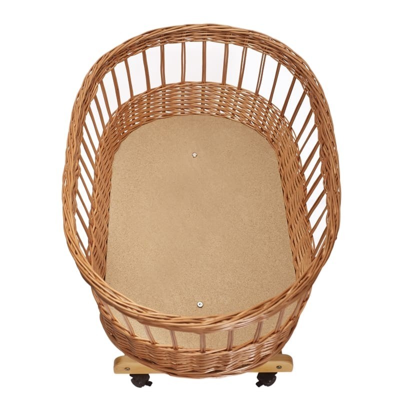 Hi Little One, Oddychający wiklinowy kosz Mojżesza dla Noworodka ze stelażem Organic