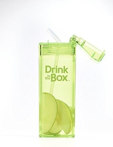 Drink In The Box, Bidon ze słomką green 350ml Drink In The Box, Bidon ze słomką green 350ml