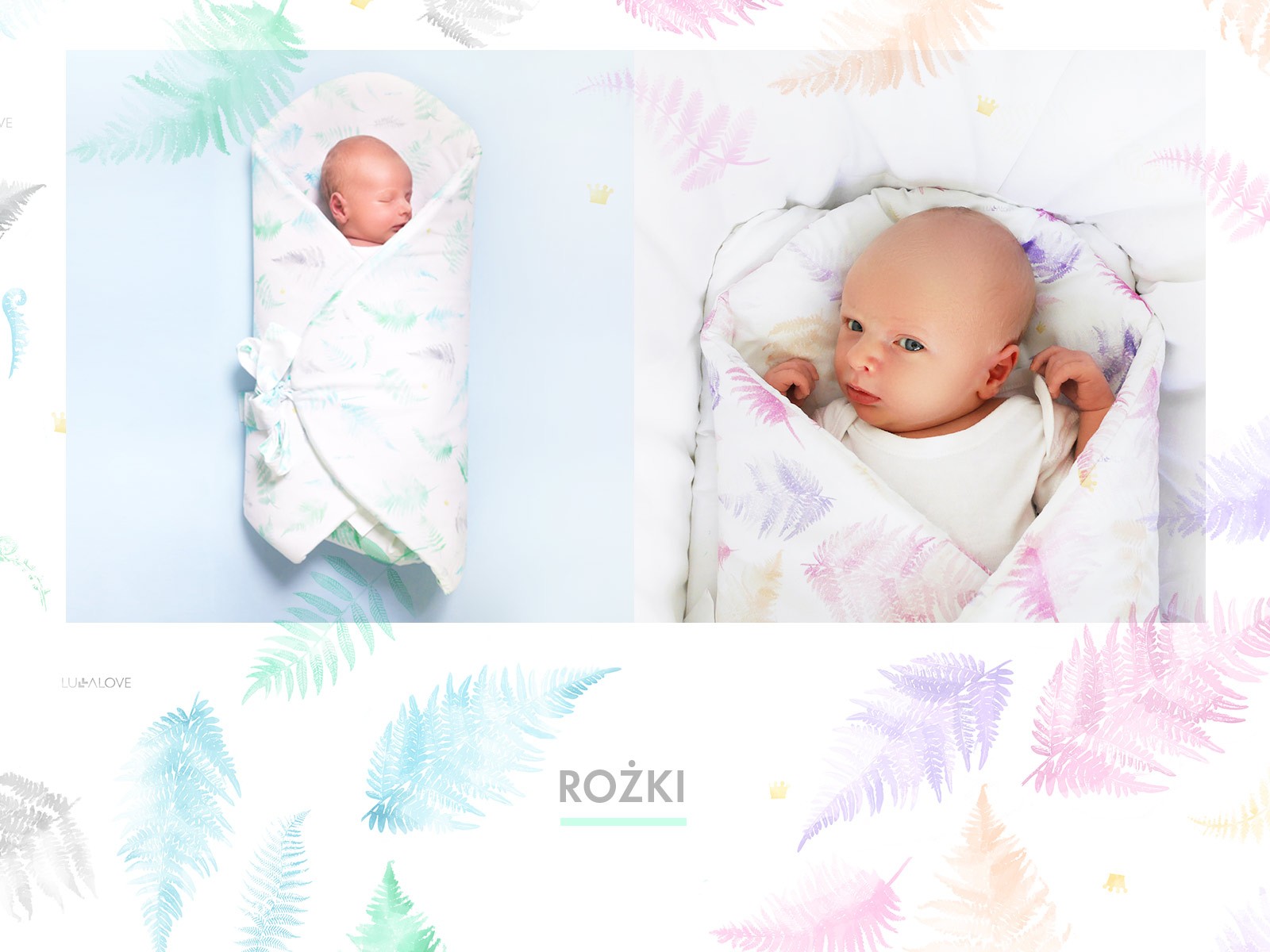 Lullalove, Rożek / mata niemowlęca paprocie róż Lullalove, Rożek / mata niemowlęca paprocie róż