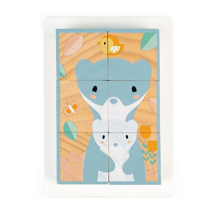 Janod, Klocki drewniane 6 elementów puzzle Pure 6 elementów Janod, Klocki drewniane 6 elementów puzzle Pure 6 elementów