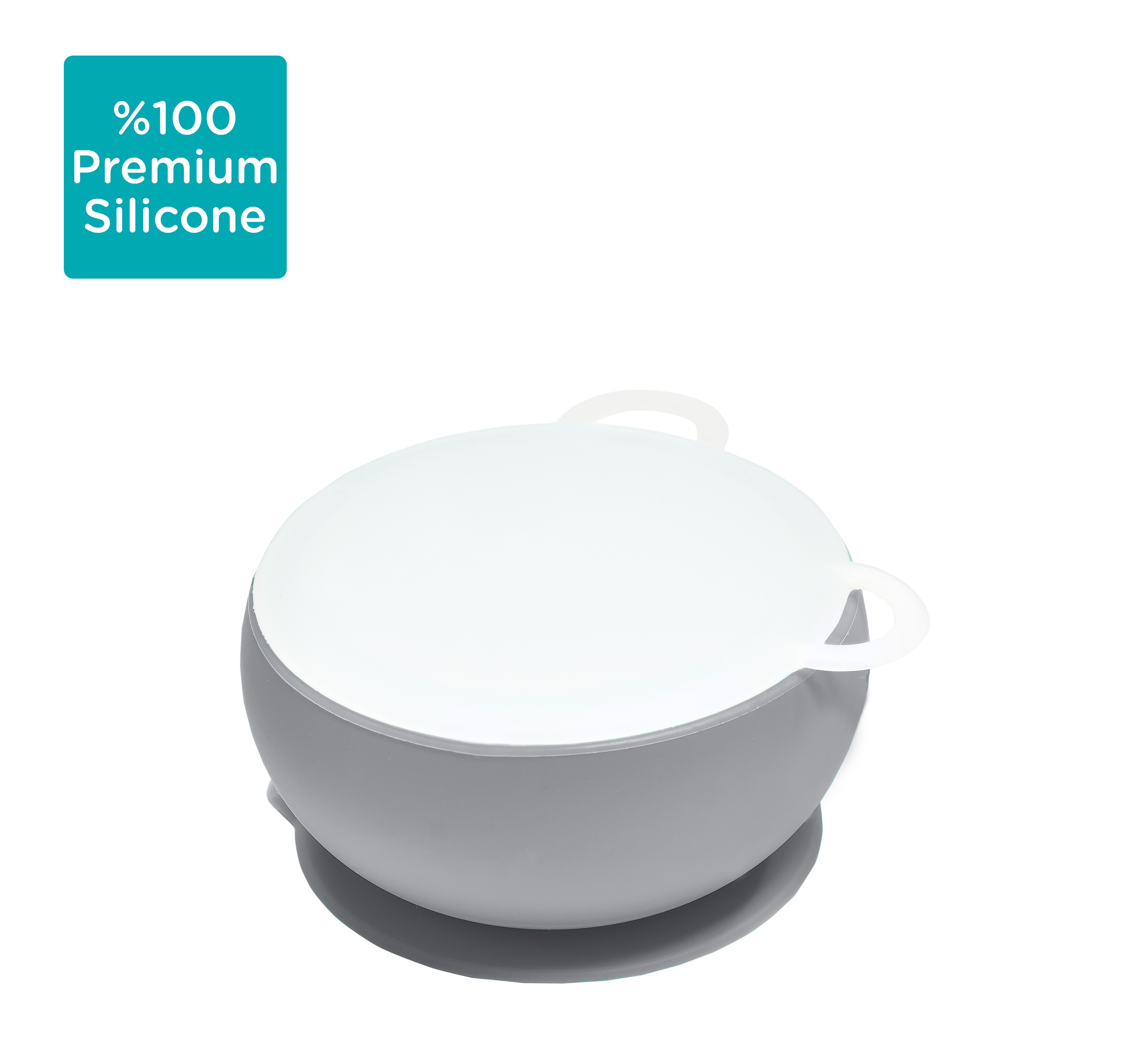 Minikoioi, Miseczka silikonowa z pokrywką szara 330ml