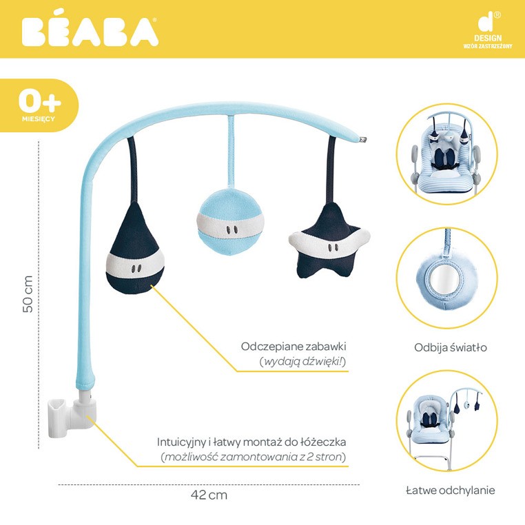 Beaba, Łuk z zabawkami 'Bouncer Up&Down blue