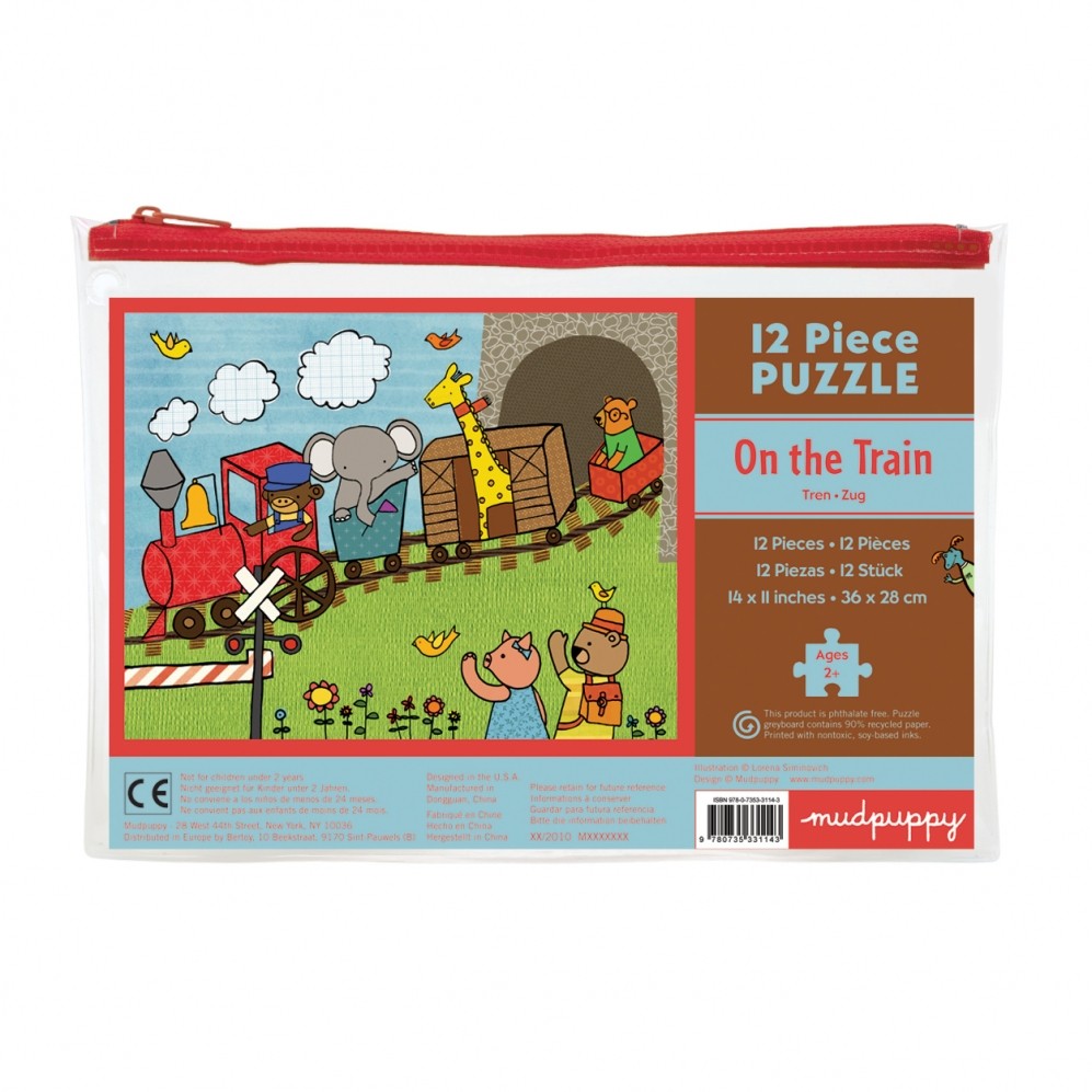MUDPUPPY Moje pierwsze puzzle – 12 elementów  - Pociąg