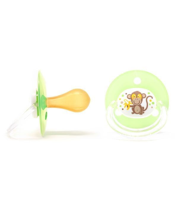 Poupy, Smoczek Okrągły z Naturalnej Gumy Zielony, 4m+, 2 szt.