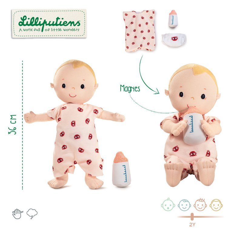 Lilliputiens, Duża lalka dzidziuś Lou 36 cm 2 lata+