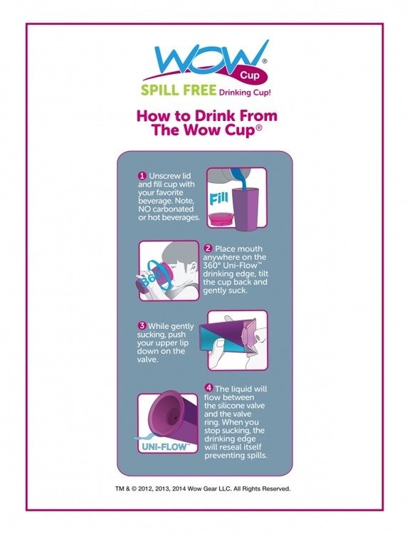 WOW, Kids Kubek niekapek 360 st. różowy