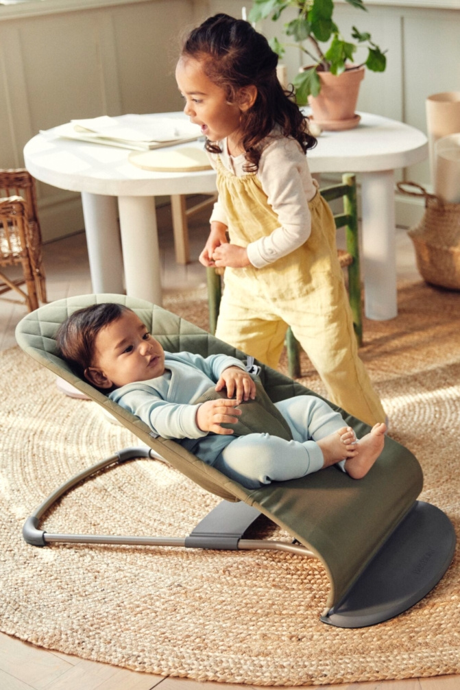 Babybjorn, Leżaczek Bliss Woven, Ciemnozielony