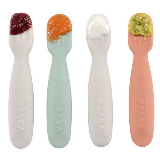 Beaba, Zestaw 2 silikonowych pierwszych łyżeczek-gryzaków