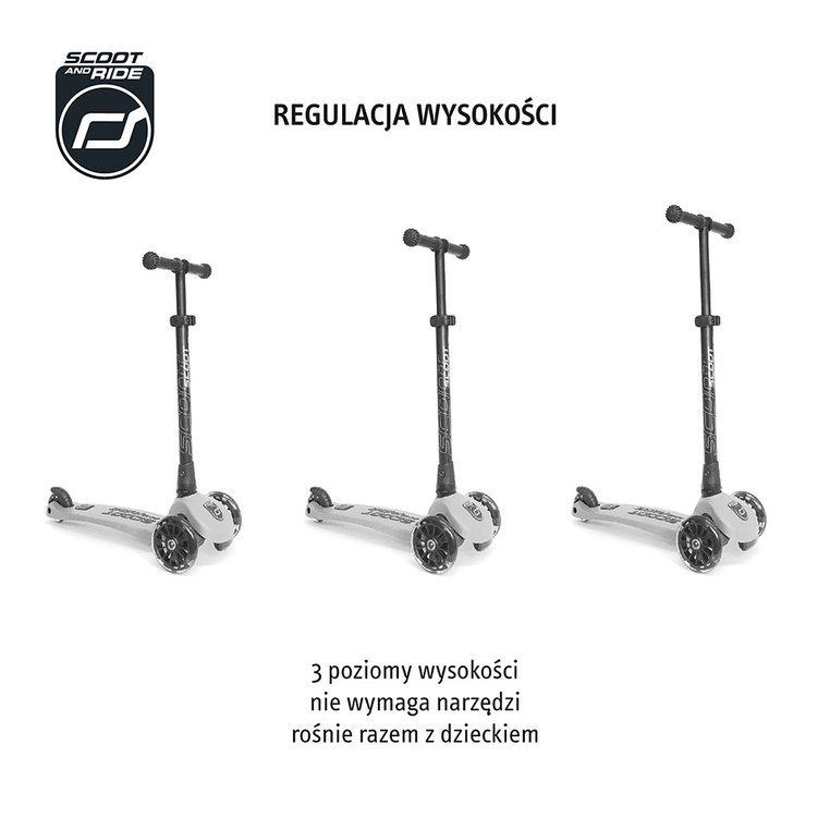 SCOOTANDRIDE Highwaykick 3 LED Hulajnoga składana ze świecącymi kółkami 3+ Lemon SCOOTANDRIDE Highwaykick 3 LED Hulajnoga składana ze świecącymi kółkami 3+ Lemon