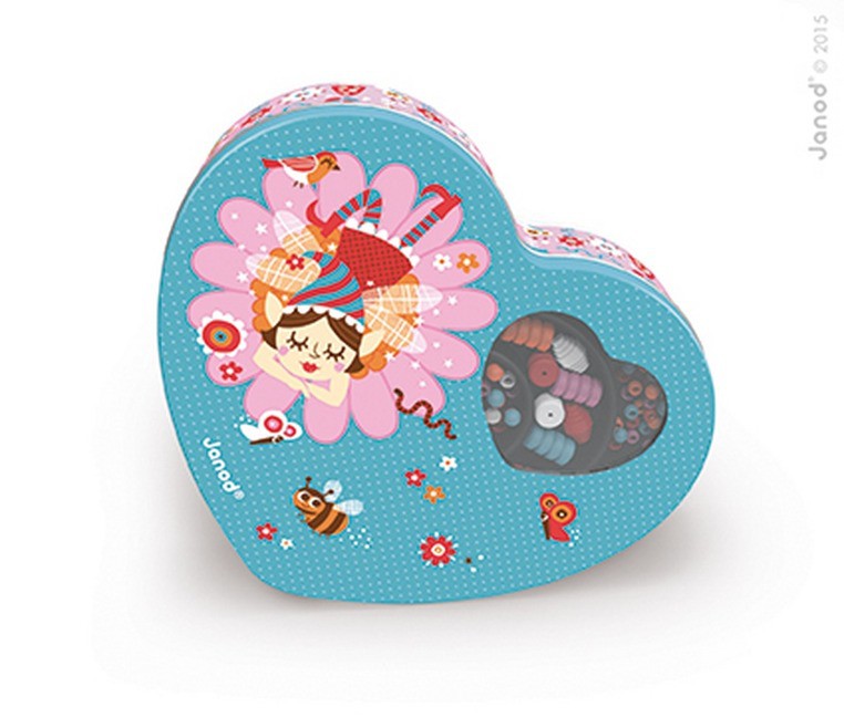 Janod, zestaw do tworzenia biżuterii 250 koralików Dziewczynka,