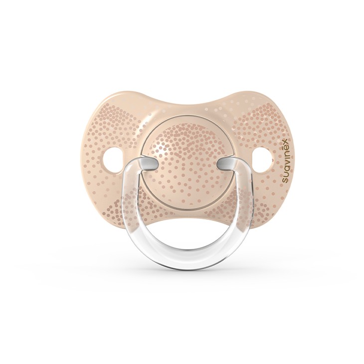 Suavinex, Smoczek fizjologiczny SX PRO Spread Joy 6-18M - beżowe serce