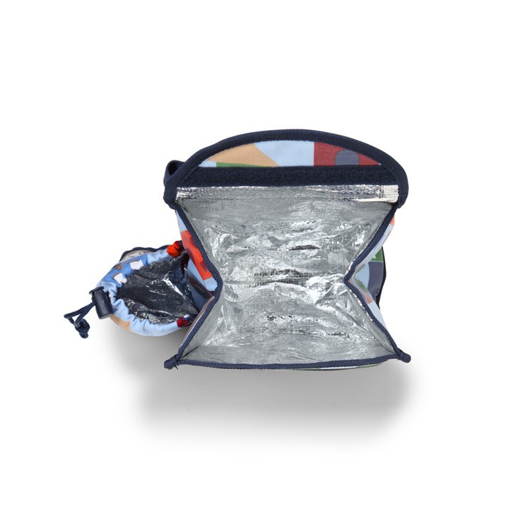 Plecak lunchbox z osobną kieszonką na picie błękitny w autka