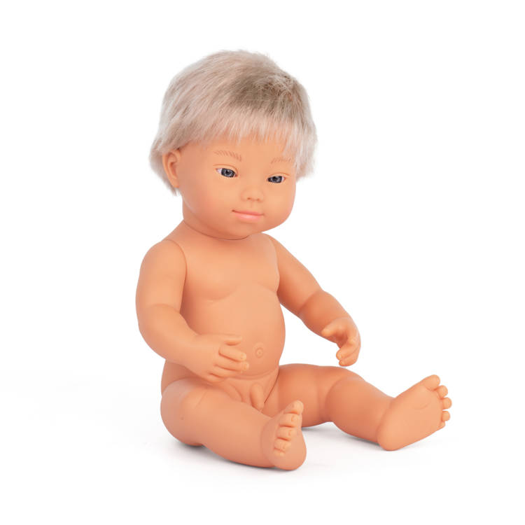 Miniland Doll, Lalka chłopiec Europejczyk Blondyn DS 38cm