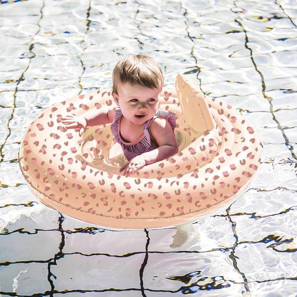 The Swim Essentials, koło do pływania dla niemowląt Leopard Old Pink