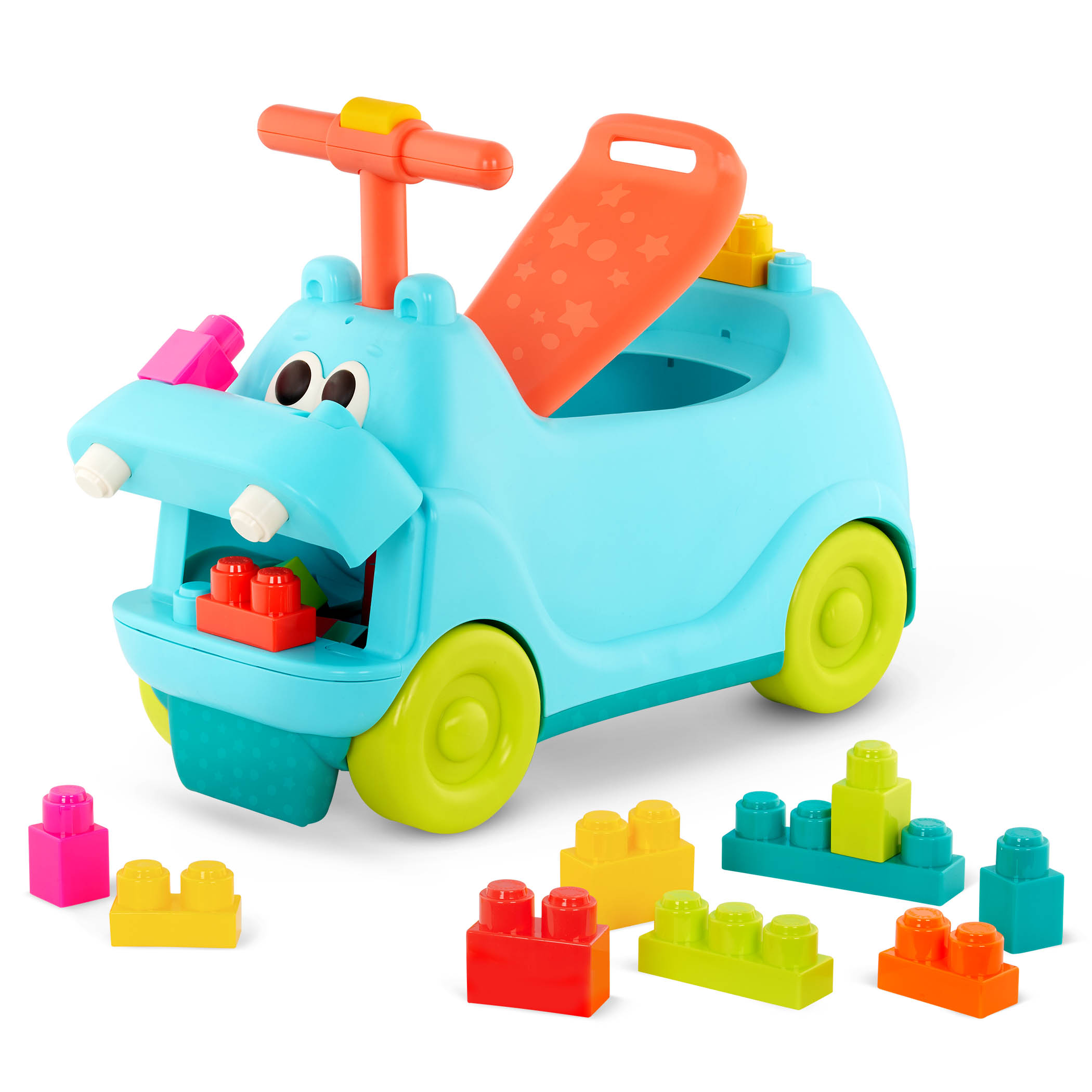 Btoys, Locbloc Hippo Ride-On with Blocks – jeździk-hipcio z klockami Btoys, Locbloc Hippo Ride-On with Blocks – jeździk-hipcio z klockami