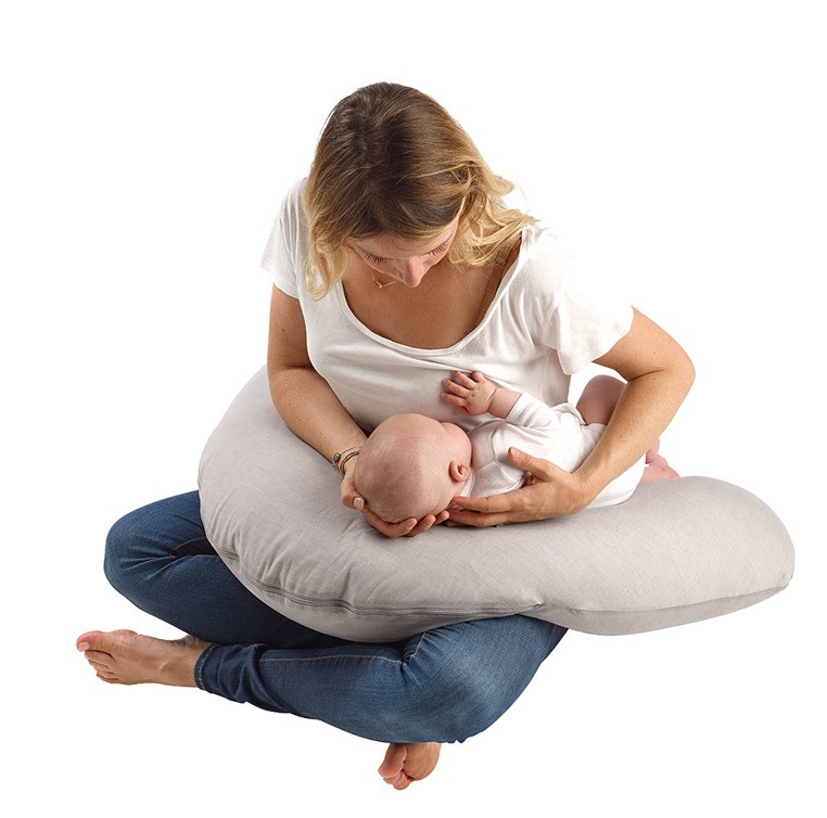 Red Castle, Ergonomiczna poduszka rogal dla kobiet w ciąży i karmiących Big Flopsy Fleur de coton Pearl grey Red Castle, Ergonomiczna poduszka rogal dla kobiet w ciąży i karmiących Big Flopsy Fleur de coton Pearl grey