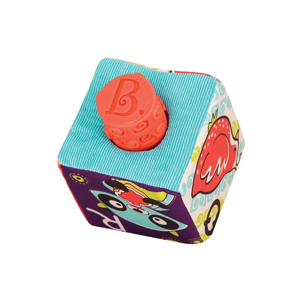 Btoys, klocki materiałowe duże z elementami geometrycznymi ABC Block Party