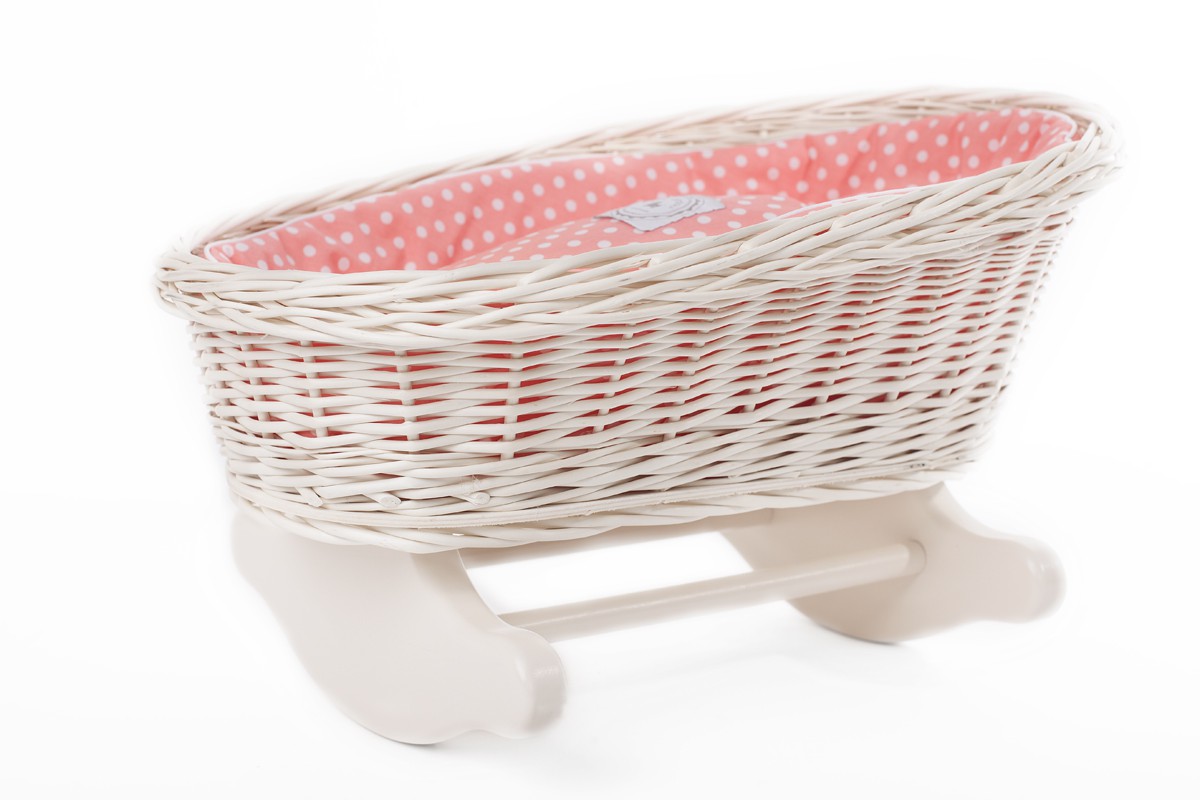 Kołyska biała/koral