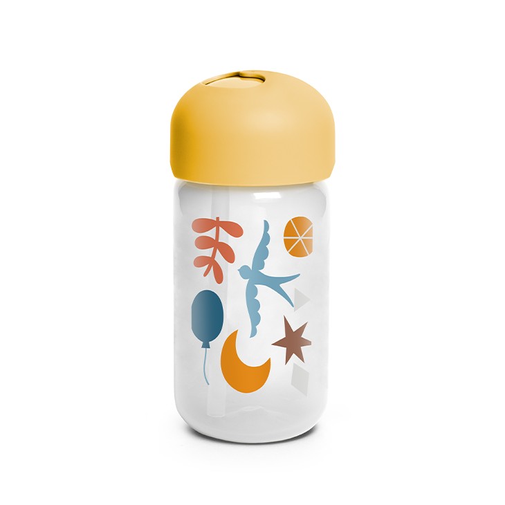 Suavinex, Bidon niekapek z rurką Forest 340ml - żółty Suavinex, Bidon niekapek z rurką Forest 340ml - żółty