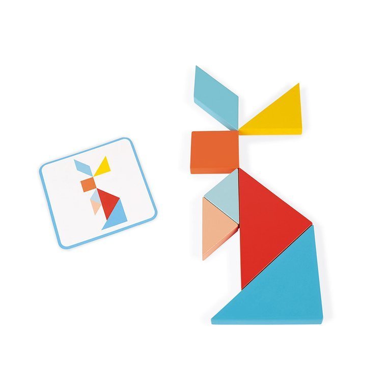 Janod, Drewniana układanka Tangram Essentiel Janod, Drewniana układanka Tangram Essentiel