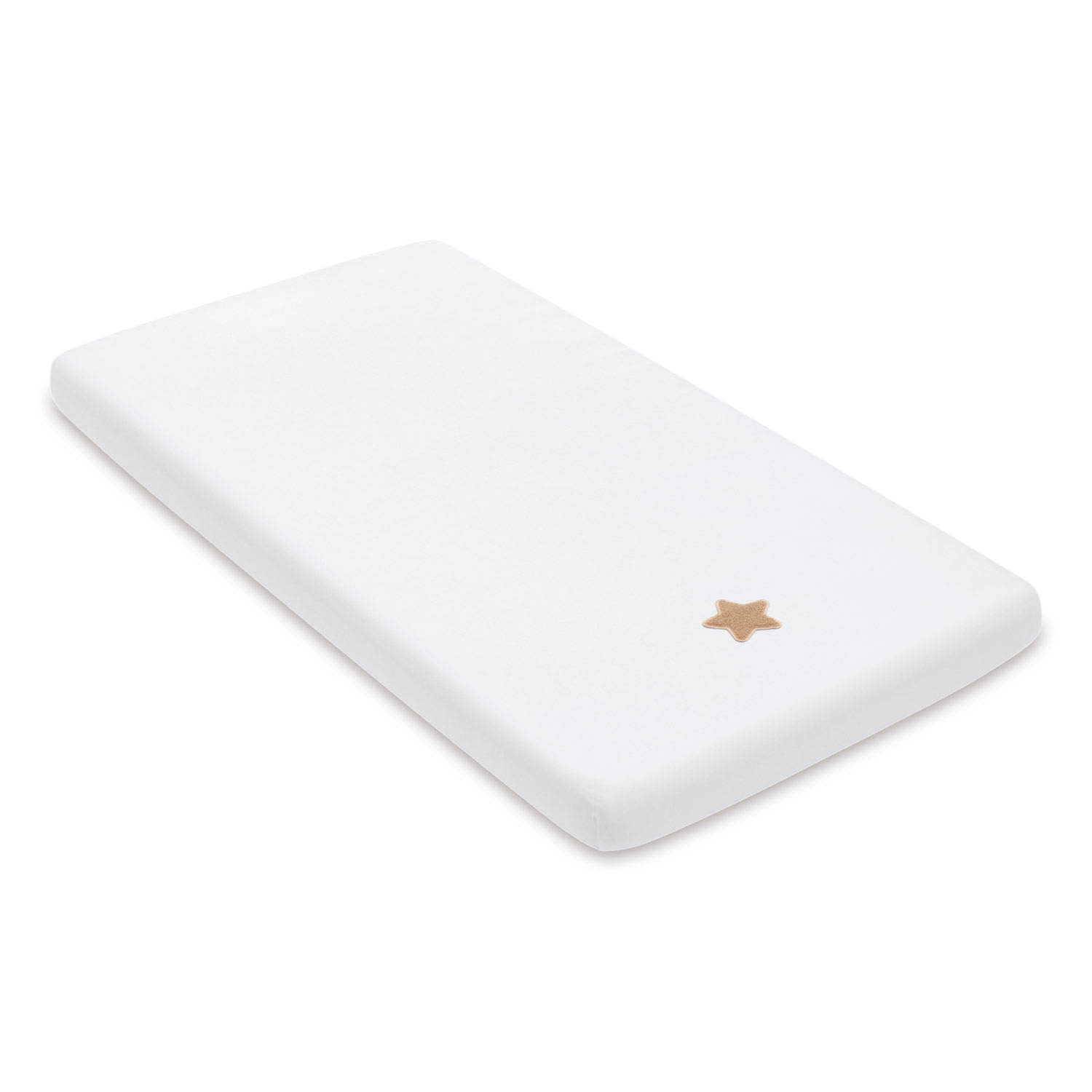 Pink no more,  Prześcieradło do łóżeczka z pluszową gwiazdką WHITE 120x60 cm