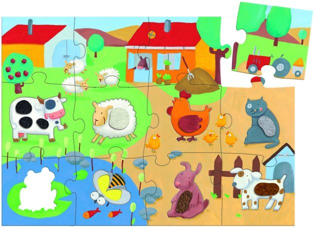 Djeco, puzzle sensoryczne duże farma Djeco, puzzle sensoryczne duże farma