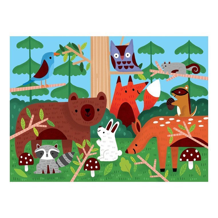 Mudpuppy, Puzzle sensoryczne z miękkimi aplikacjami Las 42 elementy 3+ Mudpuppy, Puzzle sensoryczne z miękkimi aplikacjami Las 42 elementy 3+