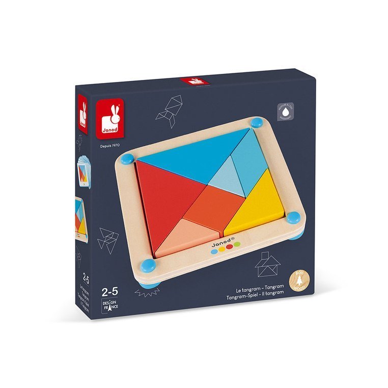 Janod, Drewniana układanka Tangram Essentiel Janod, Drewniana układanka Tangram Essentiel