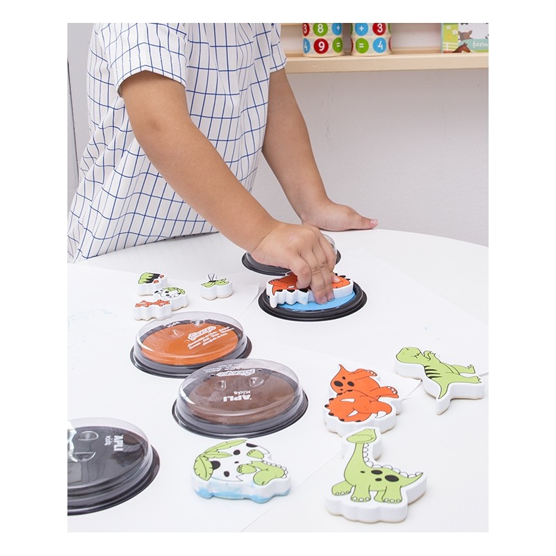 Apli Kids, Zestaw tuszy do stempli - Zielony/Pomarańczowy/ Brązowy Apli Kids, Zestaw tuszy do stempli - Zielony/Pomarańczowy/ Brązowy