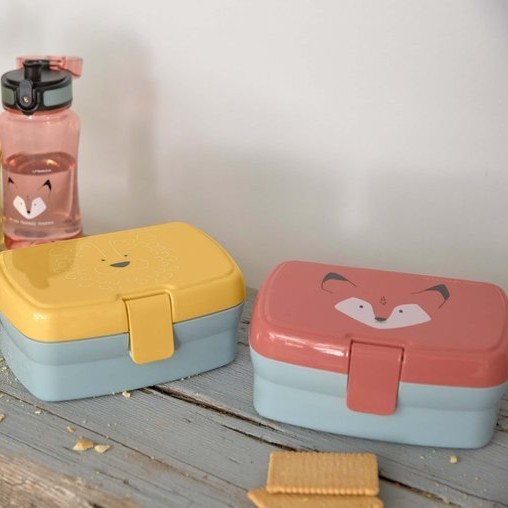 Lassig, Zestaw na lunch Lunchbox + Tritanowa butelka - bidon 460 ml About Friends Lis