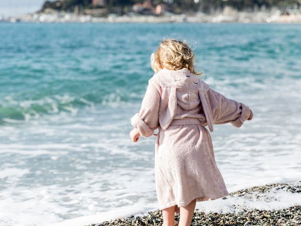 Bamboom - Szlafrok Bambusowy z Kapturkiem i Uszami, Różowy, 2-4l Bamboom - Szlafrok Bambusowy z Kapturkiem i Uszami, Różowy, 2-4l