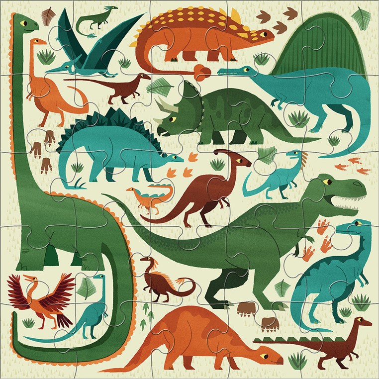Mudpuppy, Puzzle podłogowe Jumbo Potężne dinozaury 25 elementów Mudpuppy, Puzzle podłogowe Jumbo Potężne dinozaury 25 elementów