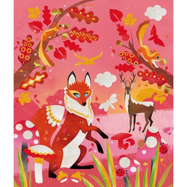 Janod, Zestaw kreatywny Perłowe plakatówki 4 pory roku 7+