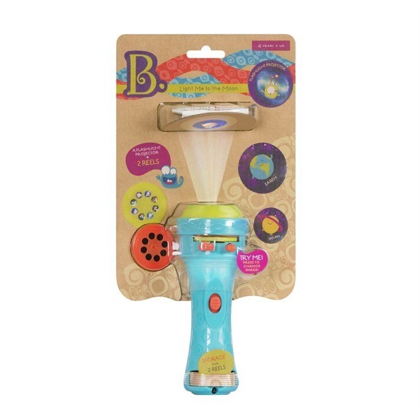 Btoys, Projektor z dwoma wymiennymi nakładkami do wyświetlania (planety i kosmici) Light Me to the Moon Btoys, Projektor z dwoma wymiennymi nakładkami do wyświetlania (planety i kosmici) Light Me to the Moon