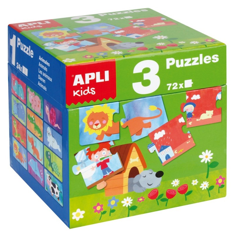 Apli Kids, Zestaw Puzzli dla dzieci 3w1