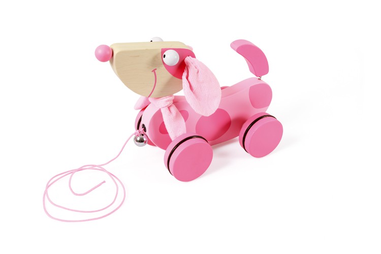 Duży różowy piesek do ciągnięcia LILY