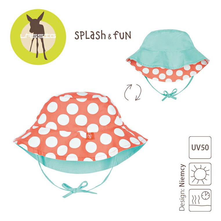 Lassig, kapelusz dwustronny UV 50+ Jolly dots, 24-36 mcy
