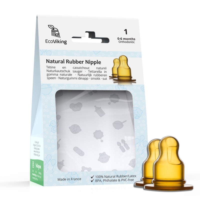 Eco Viking, Antykolkowy Smoczek Kauczuk naturalny Stage 1 dla Noworodków 2 PACK Eco Viking, Antykolkowy Smoczek Kauczuk naturalny Stage 1 dla Noworodków 2 PACK