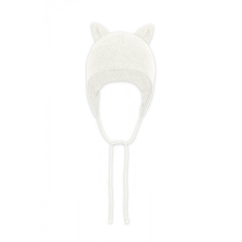 Effii, Czapka kaszmirowa z uszkami L ecru