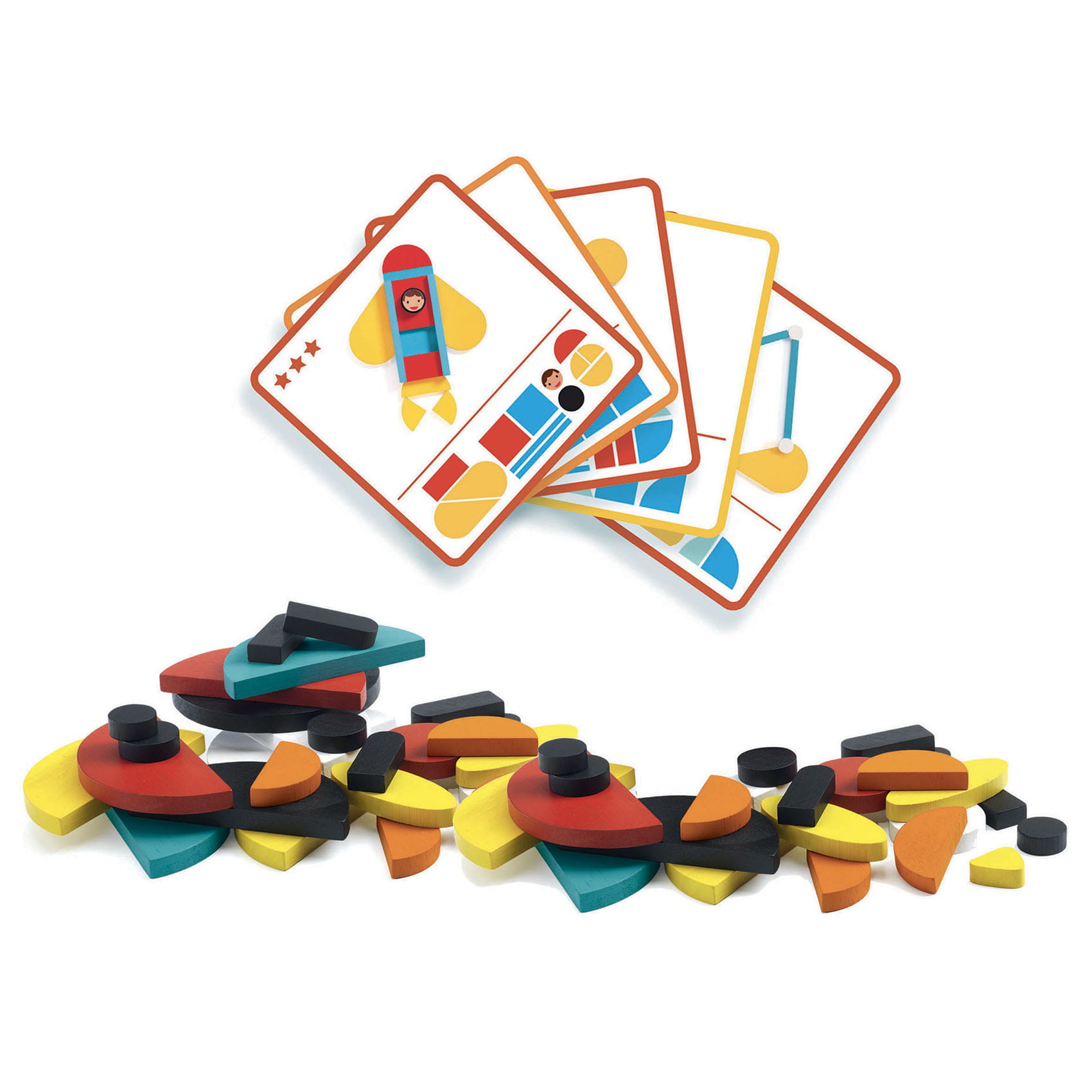 Djeco, Drewniane kształty Pojazdy