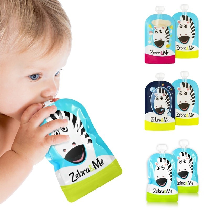 Zebra & Me, ASTRO - 2 PACK Saszetki do karmienia wielorazowe Zebra & Me, ASTRO - 2 PACK Saszetki do karmienia wielorazowe