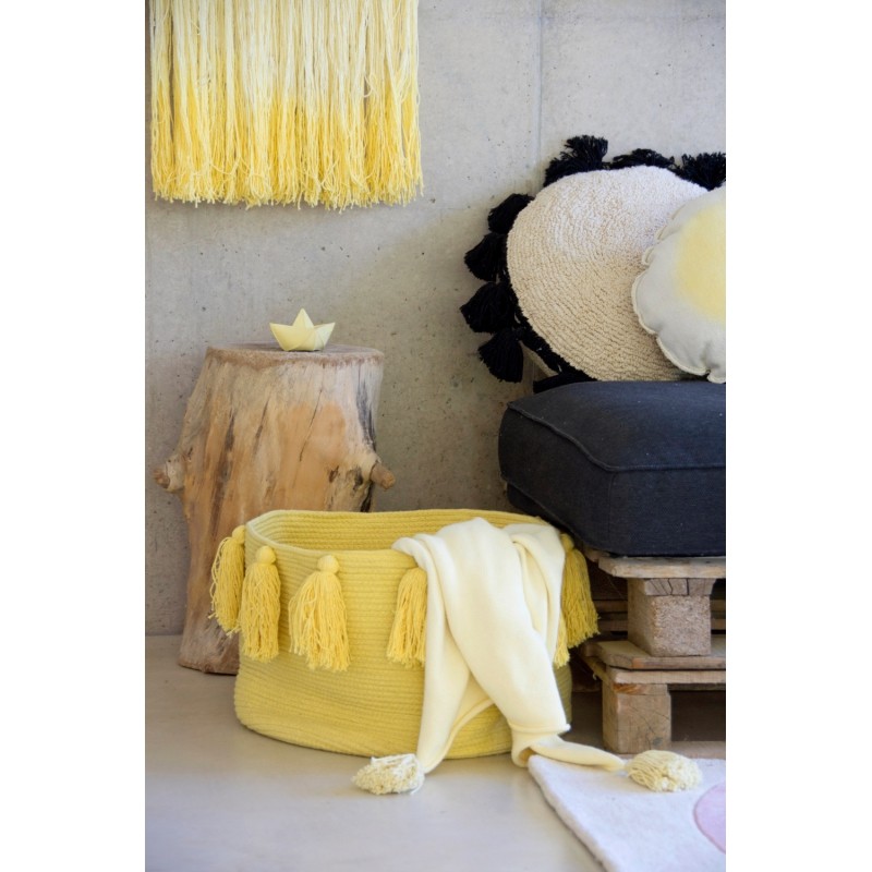 Lorena Canals, Basket Tassels Yellow Lorena Canals, Basket Tassels Yellow