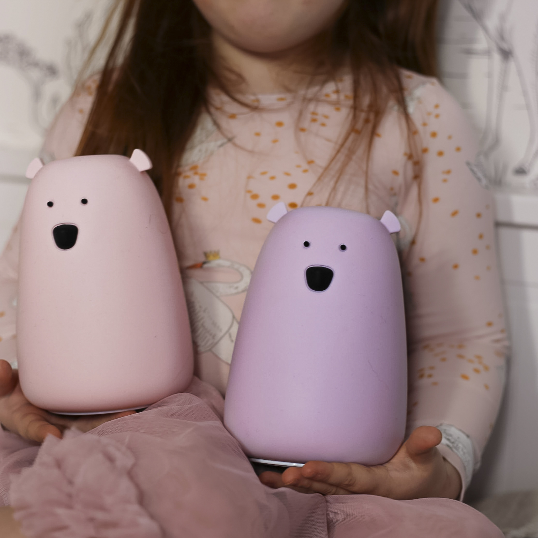 Rabbit&Friends, Lampka Silikonowa duży miś Lawenda